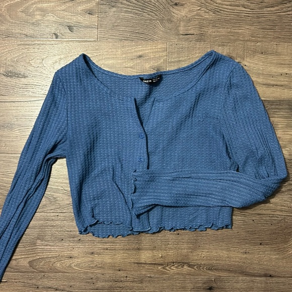 Button front, Waffle Knit Cardigan - Picture 1 of 1